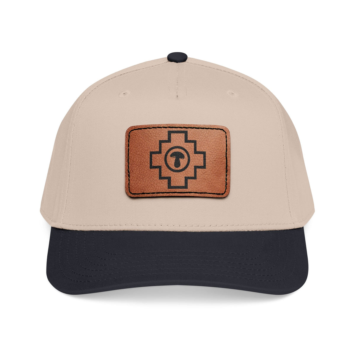Deep Creek Mushrooms Leather Patch Baseball Cap