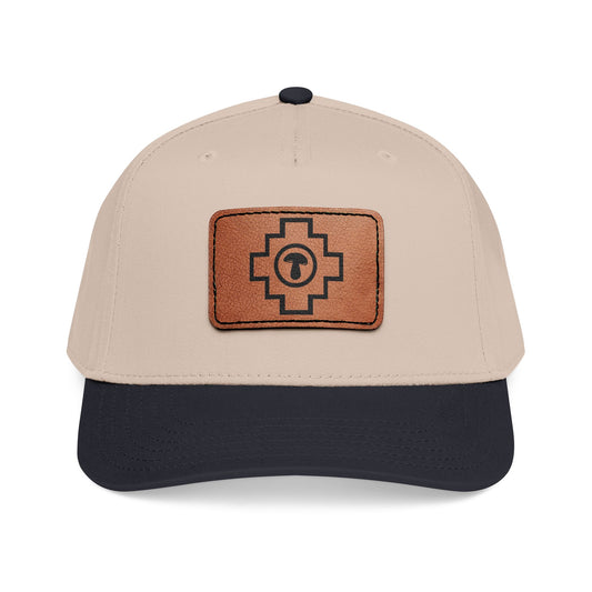 Deep Creek Mushrooms Leather Patch Baseball Cap
