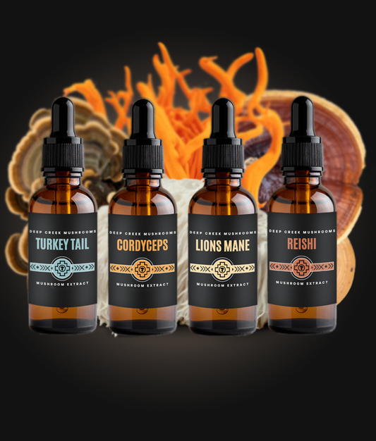 Total Wellness | 4 Pack Mushroom Tincture | Double Extract | Deep Creek Mushrooms
